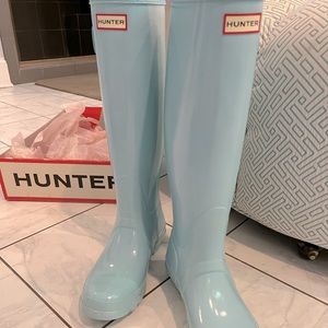 Hunter Boots 8 - Pale Mint blue - rare color